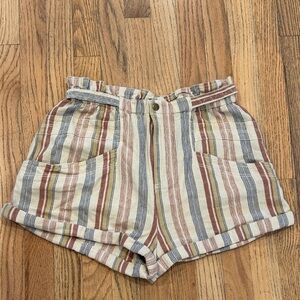 Free People Multicolor Striped High Waist Shorts